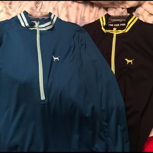 2 pink ultimate half zips