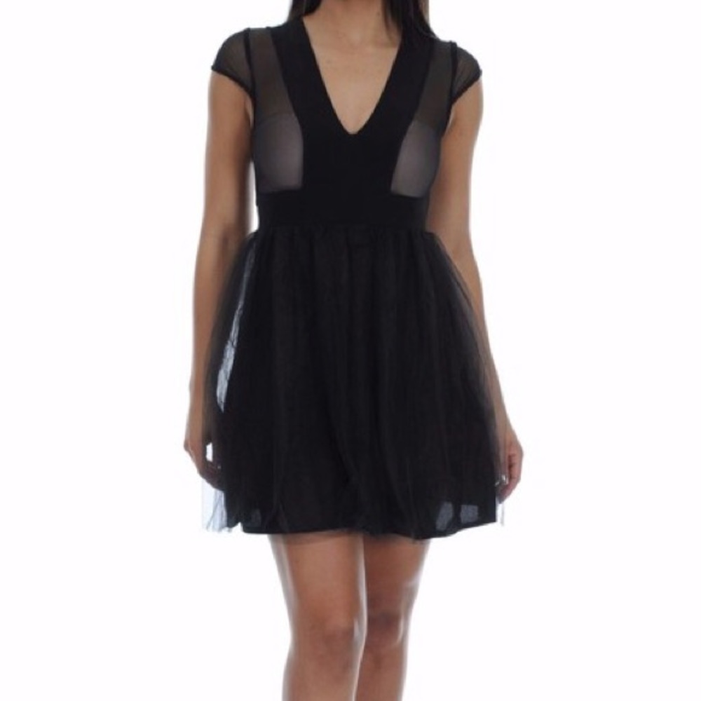 Black Mesh Top Tulle Dress