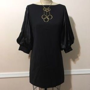 Bebe Wool/Satin Black Dress