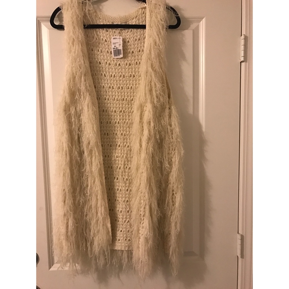 Cream Shag Vest