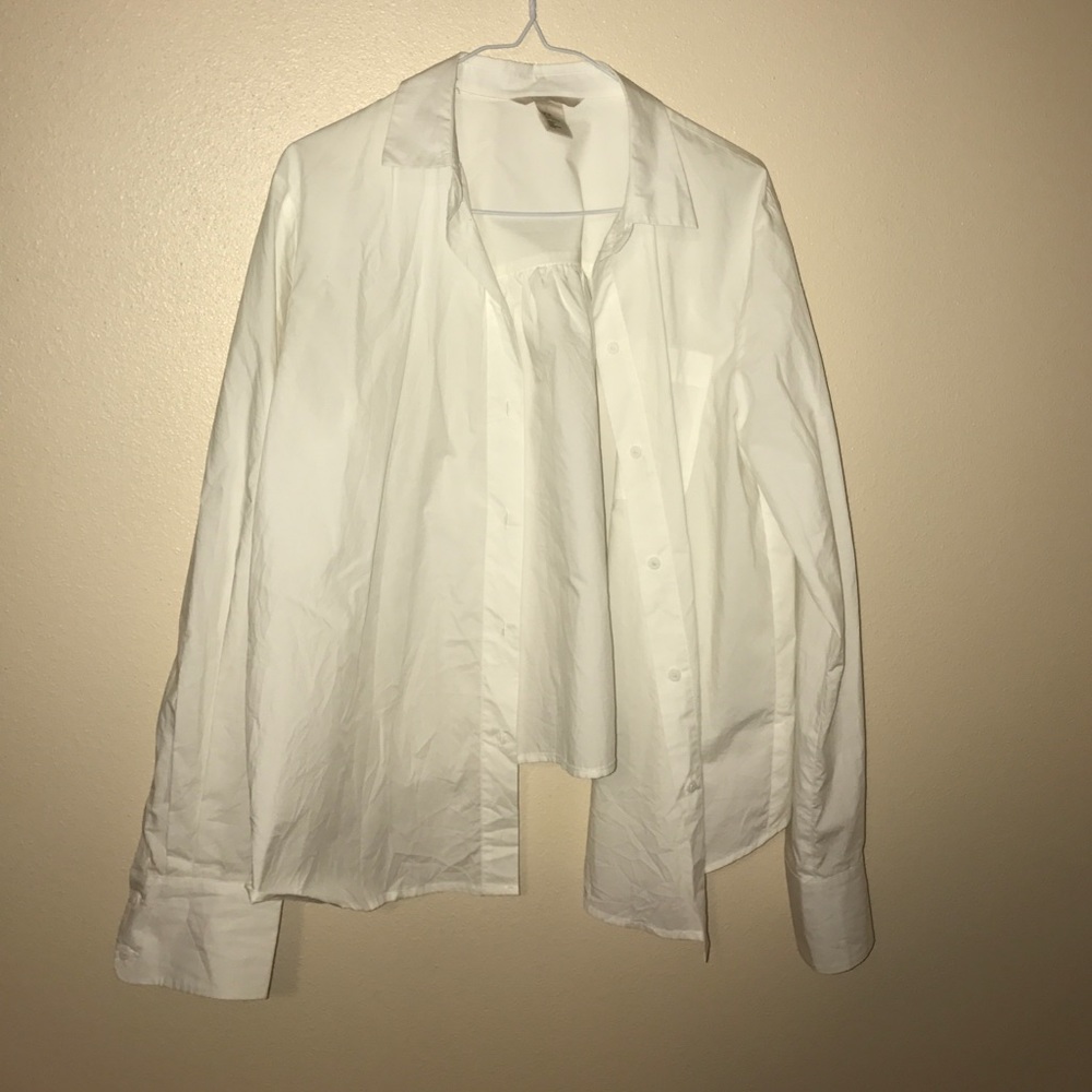 H&M White Shirt (Flair details in the back) - Picture 1 of 5