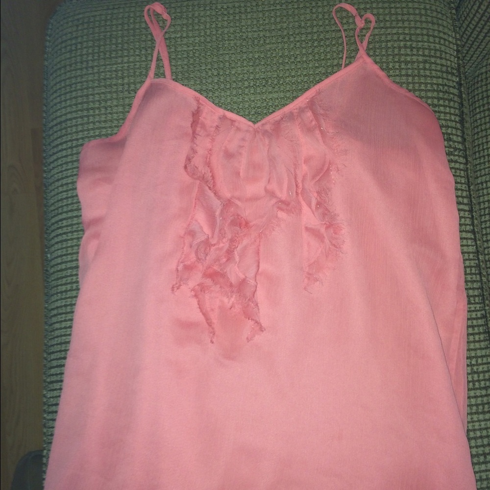 🎀Pink/Coral ruffle tank🎀
