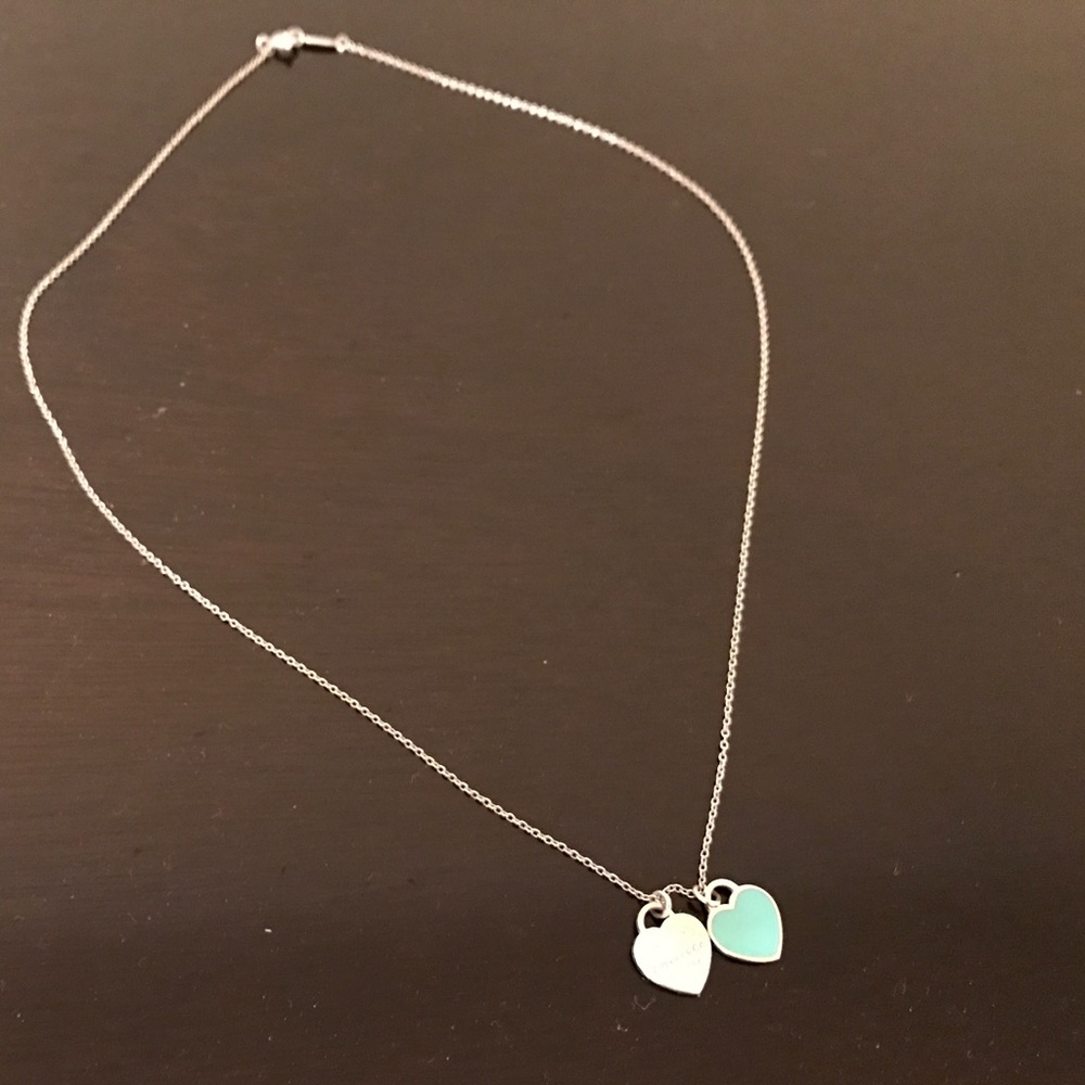 Return to Tiffany mini double heart tag pendant