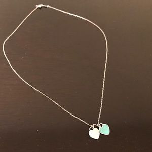 Return to Tiffany mini double heart tag pendant