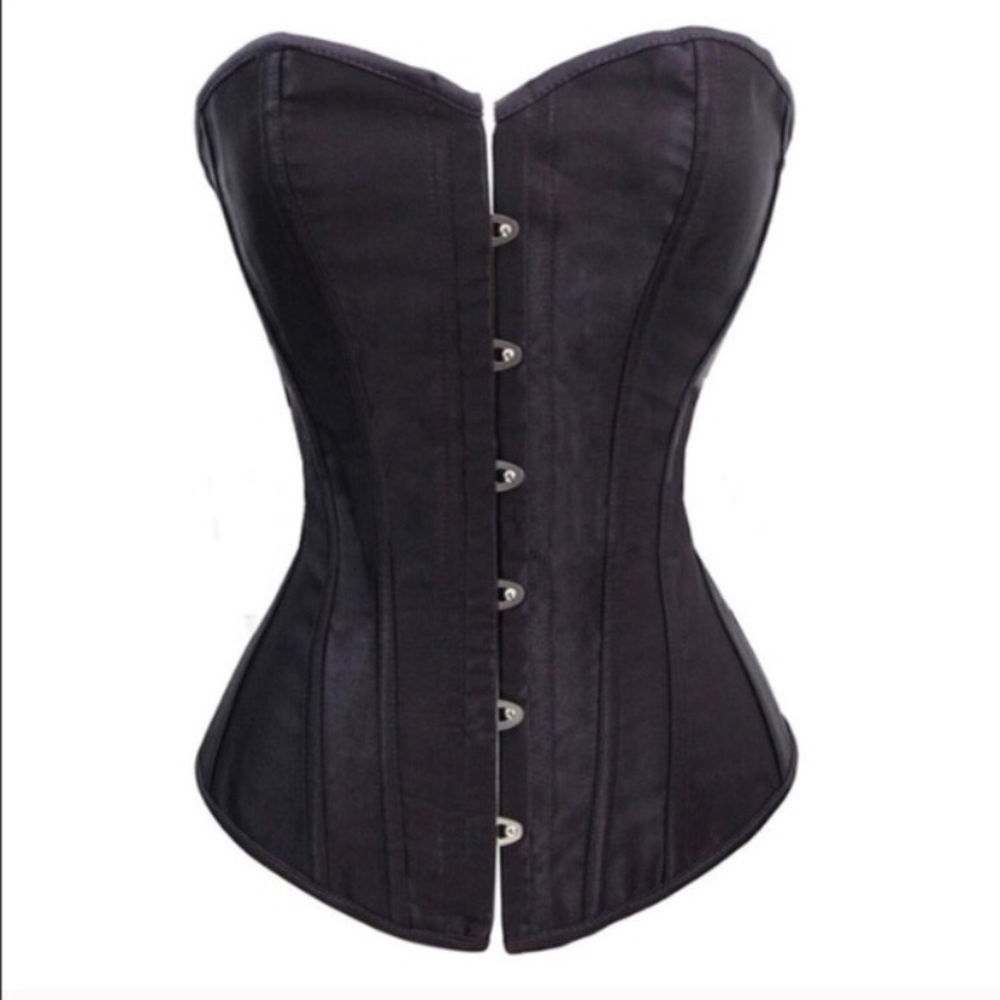 Black corset with steel boning