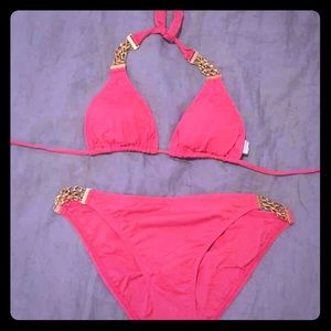 L Space Coral & Gold two piece set Sz L