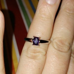 Gem ring 18k gold platted