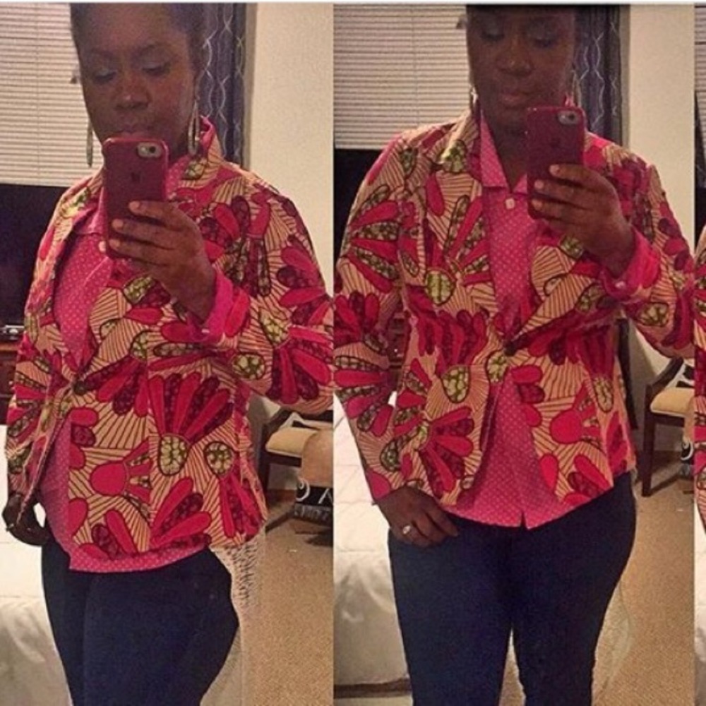 Bundle deal:both blazer with pink polkadots shirt.