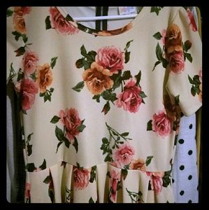 Lularoe Medium Floral Amelia vintage retro