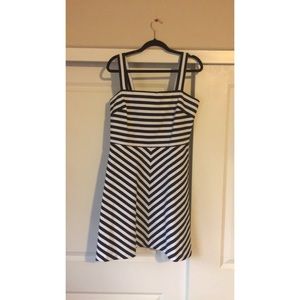 Michael Kors B&W striped mini fit and flare
