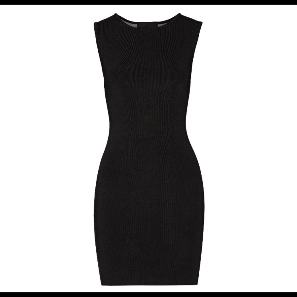 NWT Black knit with mesh back dress