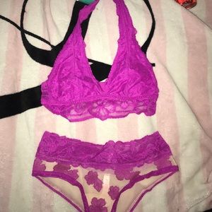 VS PINK Fuchsia Bralette and Panties Set
