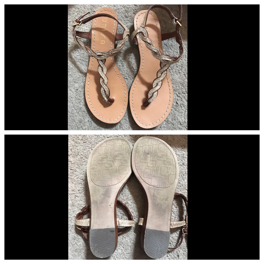 UNISA gold sandals