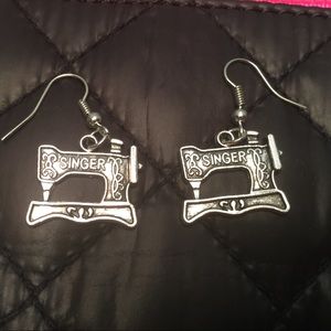 Singer sewing machine earrings