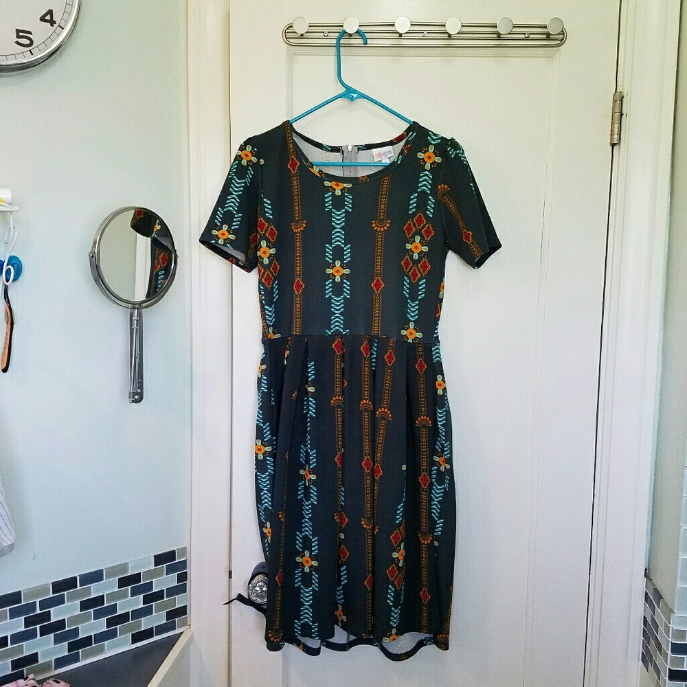 Lularoe medium amelia Aztec print black