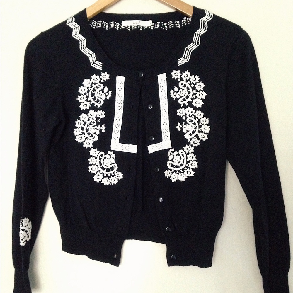 Embroidered Crop Cardigan Size L (fits small)
