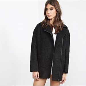 Oversized boucle moto jacket (forever 21)