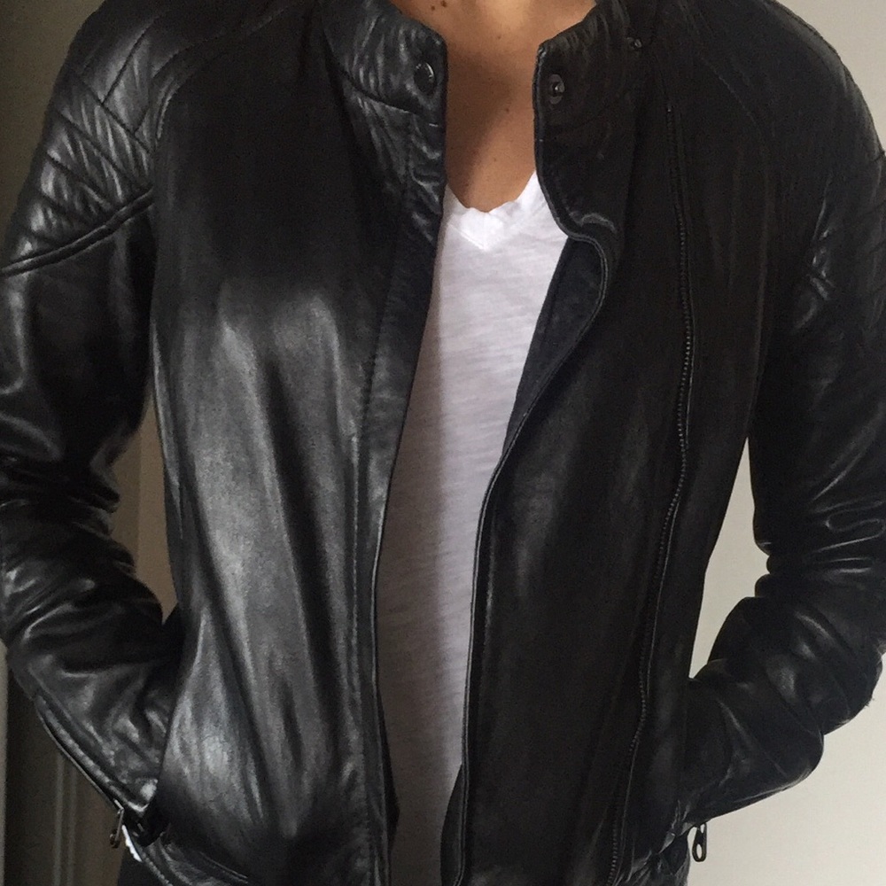 Barely worn Ted Baker leather bomber jacket