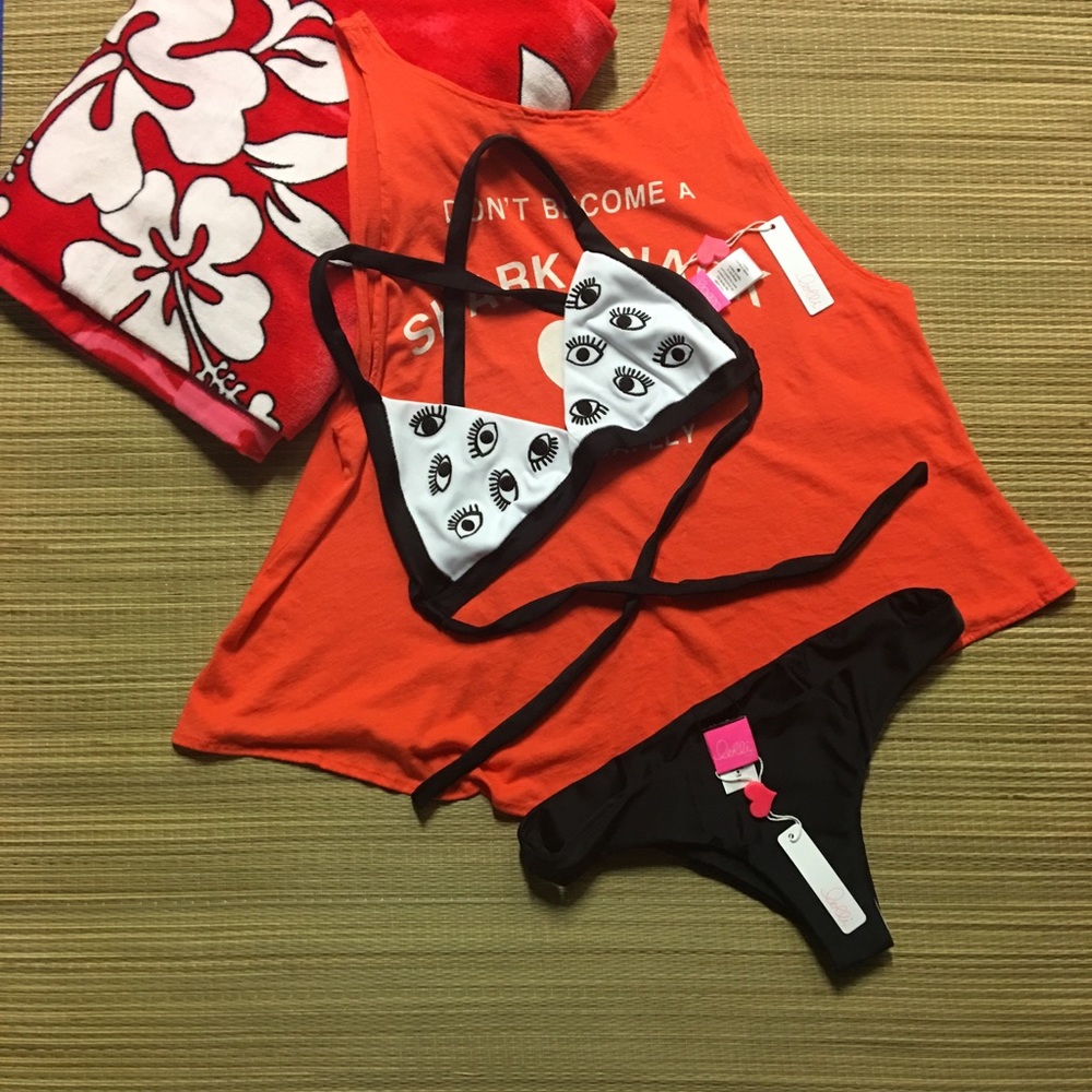 👀Lolli 👀Ojos Blanco Banded Top & Yummies Bikini