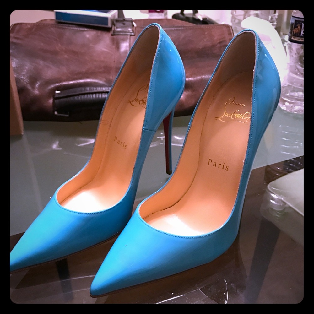 NIB Christian Louboutin So Kate Aquamarine 6.5