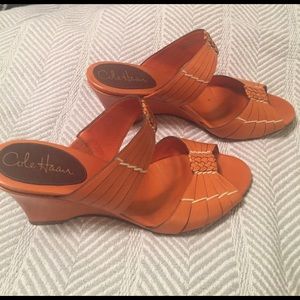Cole Haan tangerine wedge sandals