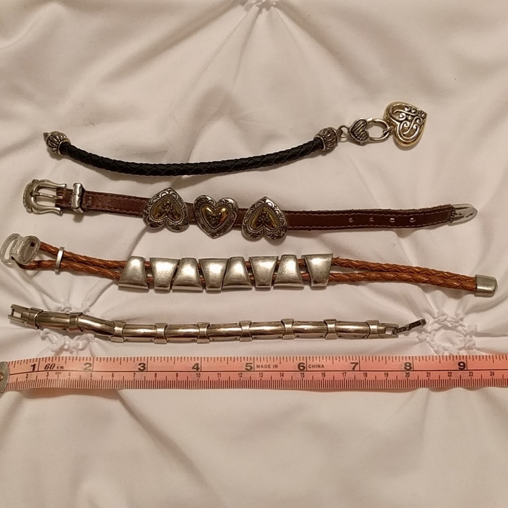 Leather/silver bracelets