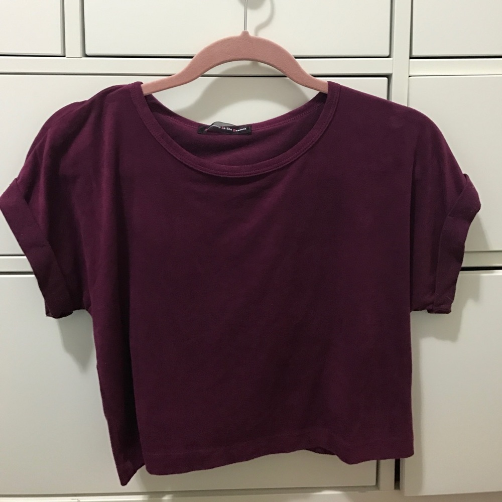 Velvet purple/wine colored crop top