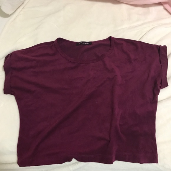 Velvet purple/wine colored crop top - Picture 2 of 3