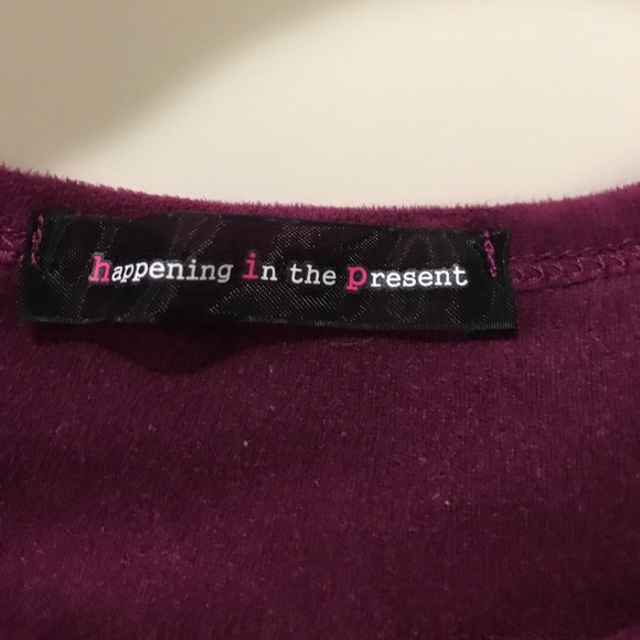 Velvet purple/wine colored crop top - Picture 3 of 3