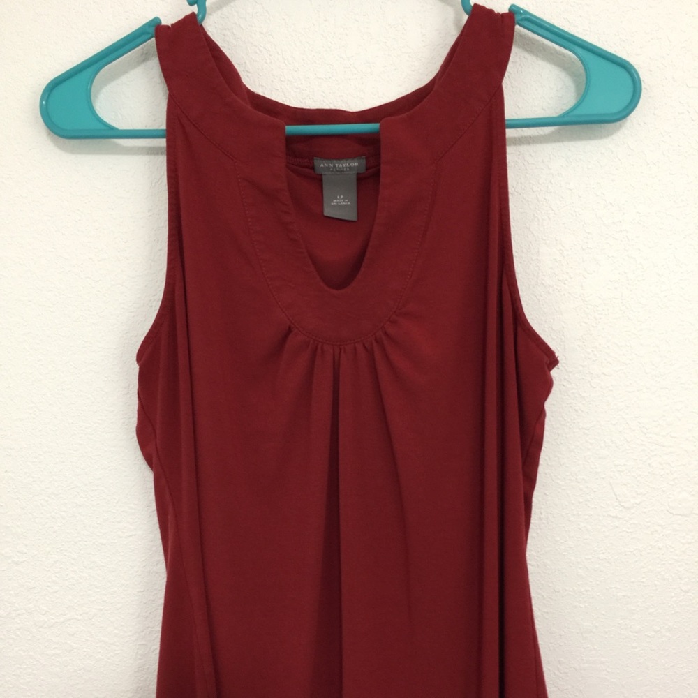 Large Petite Ann Taylor Crimson cotton tank