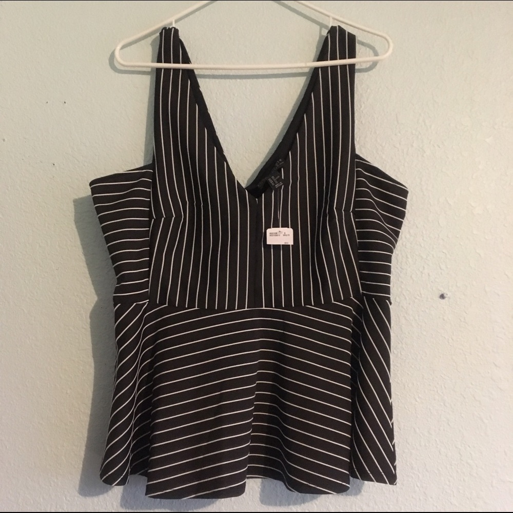 Black and white stripped plus size shirt