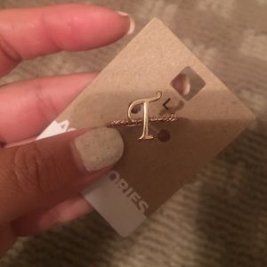 Letter T or L monogram ring