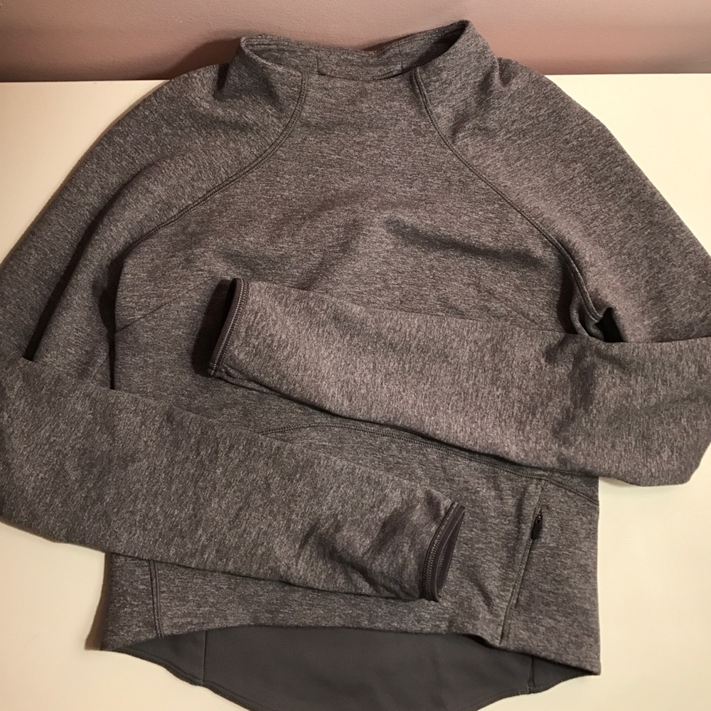 Lululemon hill and valley mock neck crop top