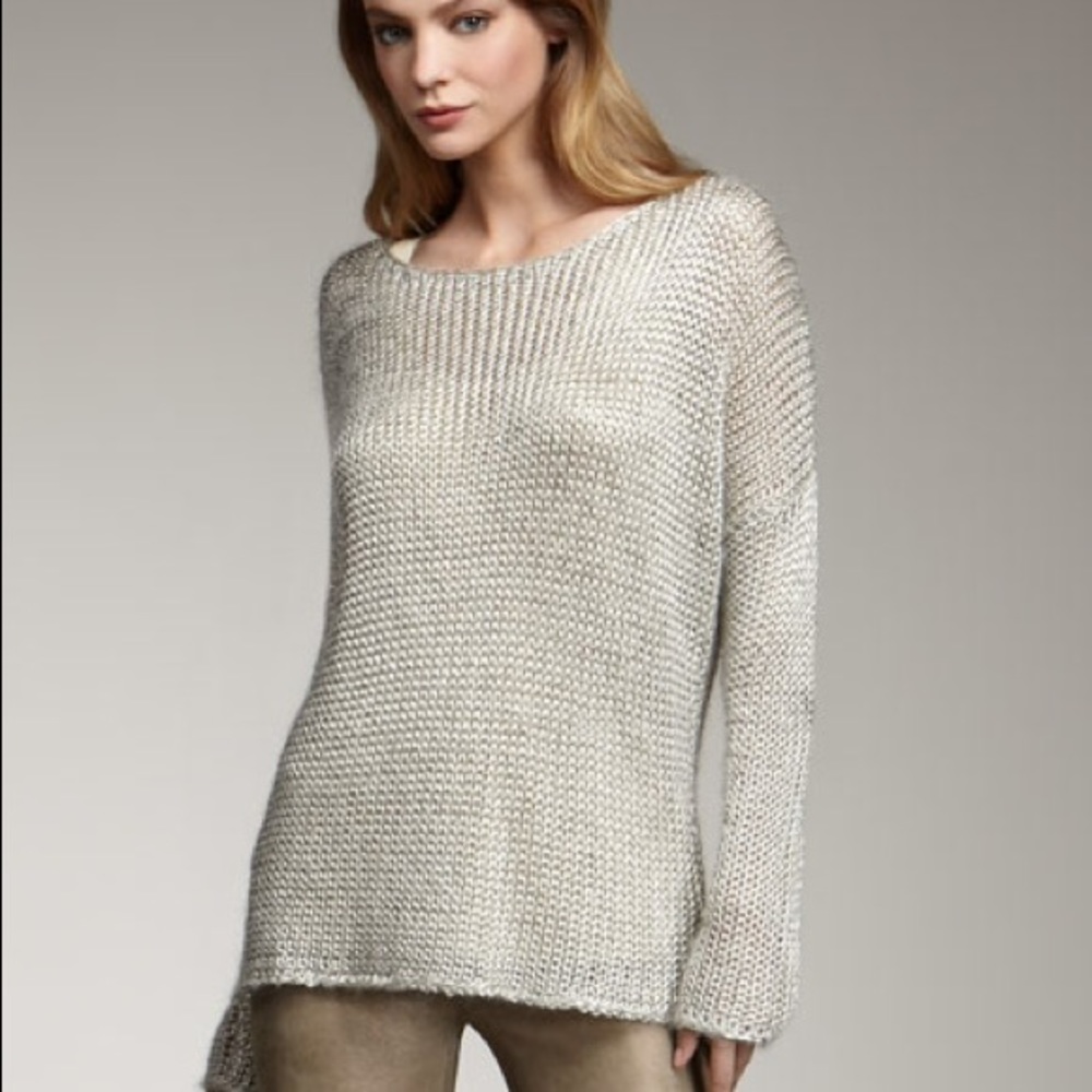 Vince Metallic Knit Sweater Size M