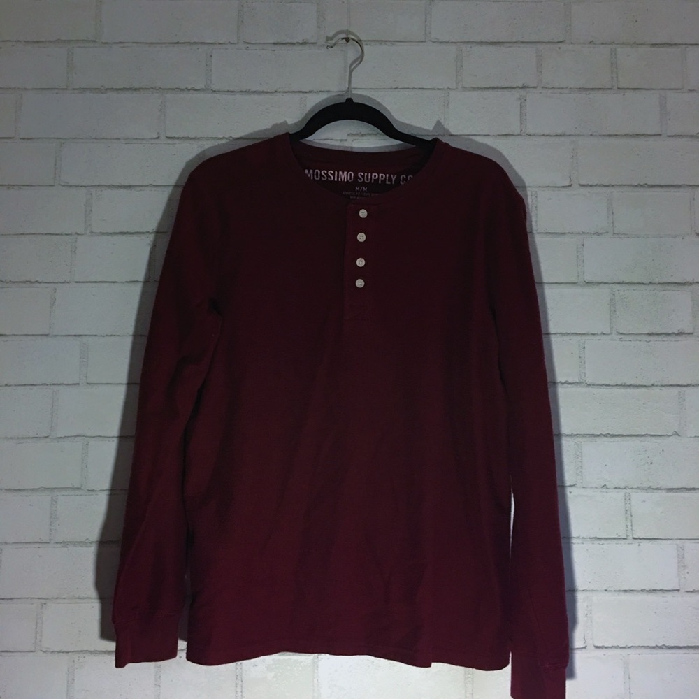 Maroon Mossimo Men's Quarter Button Up