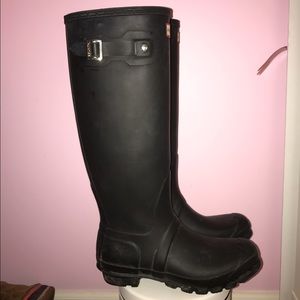 Tall Black Matte Hunter Boots