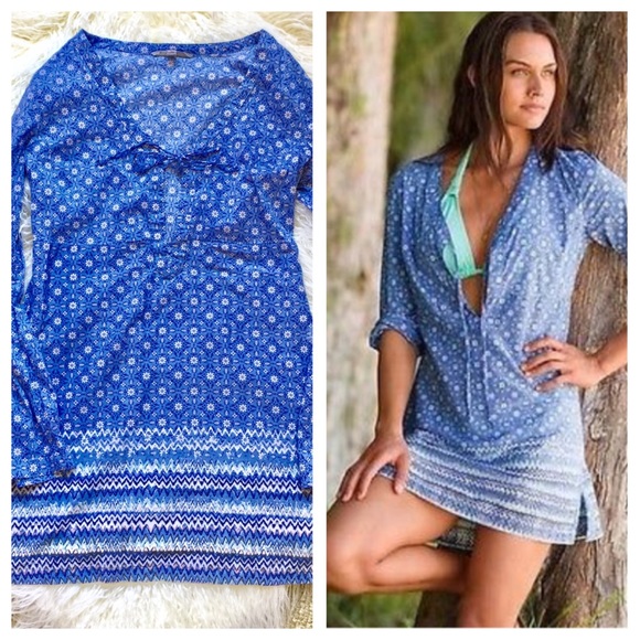 Athleta Other - Athleta Del Sol Wildflower Blue Beach Tunic