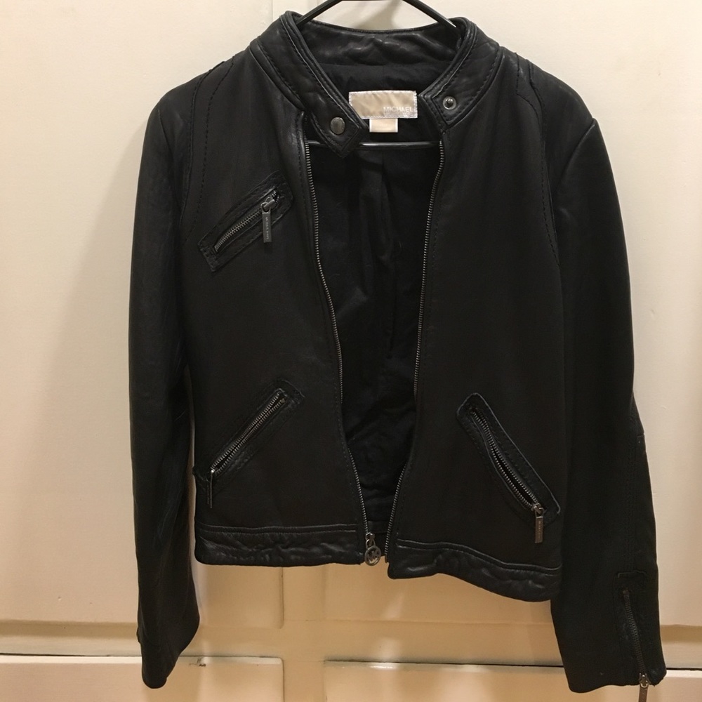 Black leather Michael Kors jacket