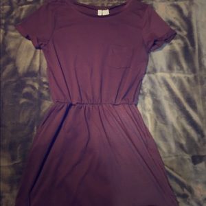 Burgundy pocket dress