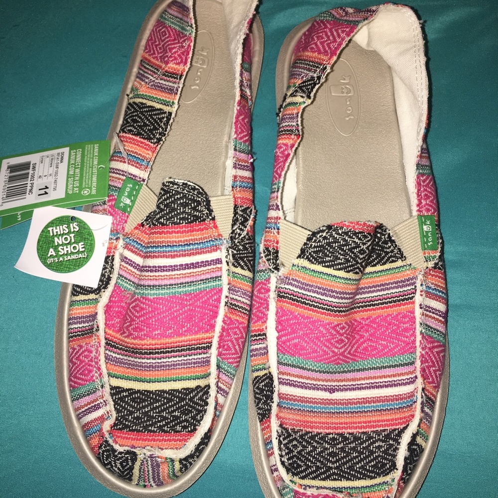 NWT Colorful Sanuk Shoes