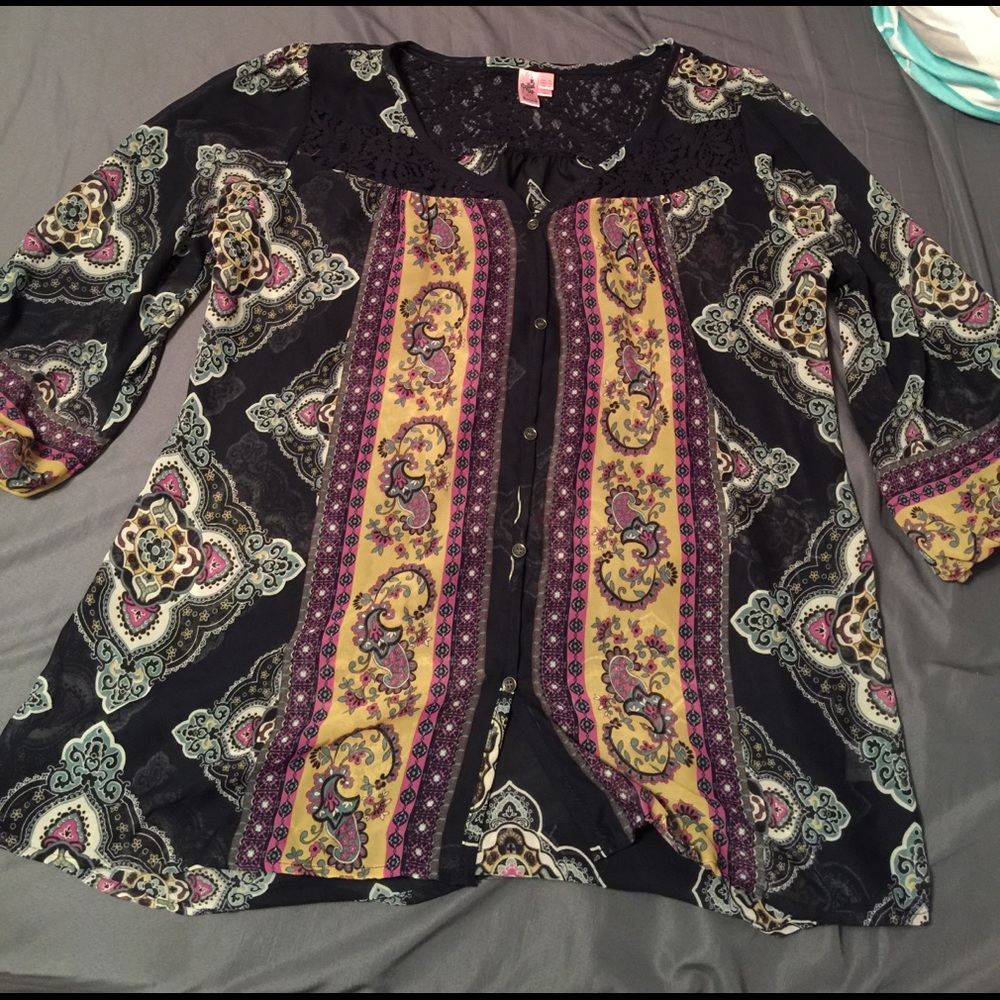 Multicolored Polyester Top