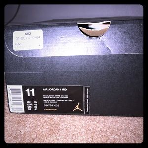 Black /black -white gym red air Jordan 1 mid