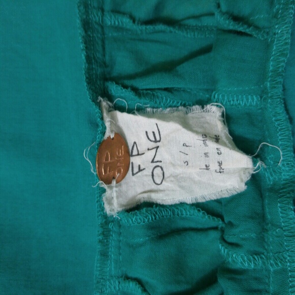 Free People One Mini Skirt Teal Small P Embroider - Picture 4 of 4