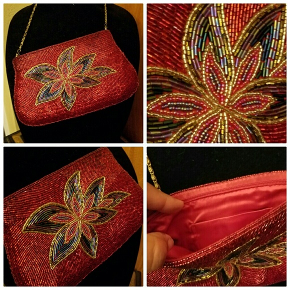 USA Beaded Crossbody Clutch