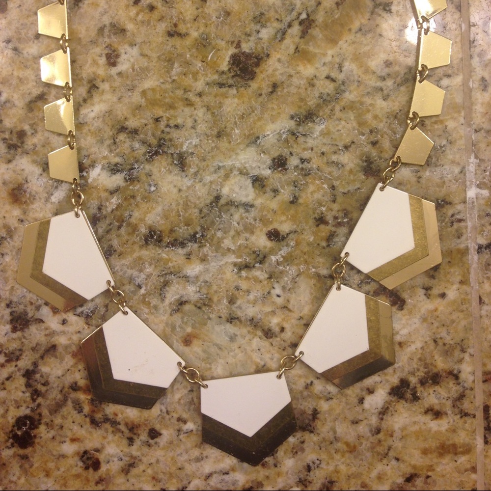 Express Gold and White statement necklace
