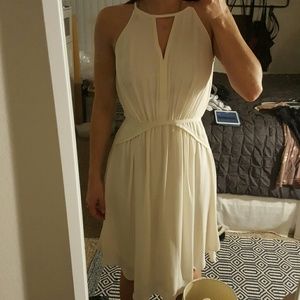 a line flowy cream dress