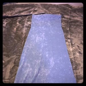 Blue distressed maxi skirt