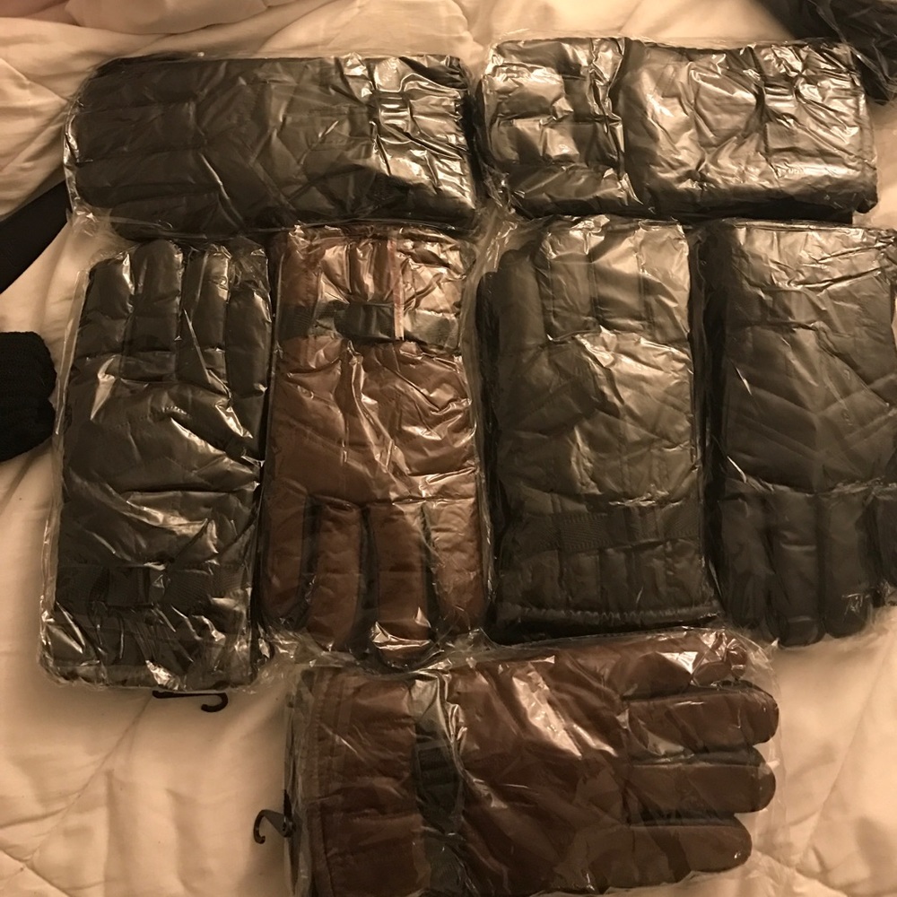 Black & Brown Leather Gloves