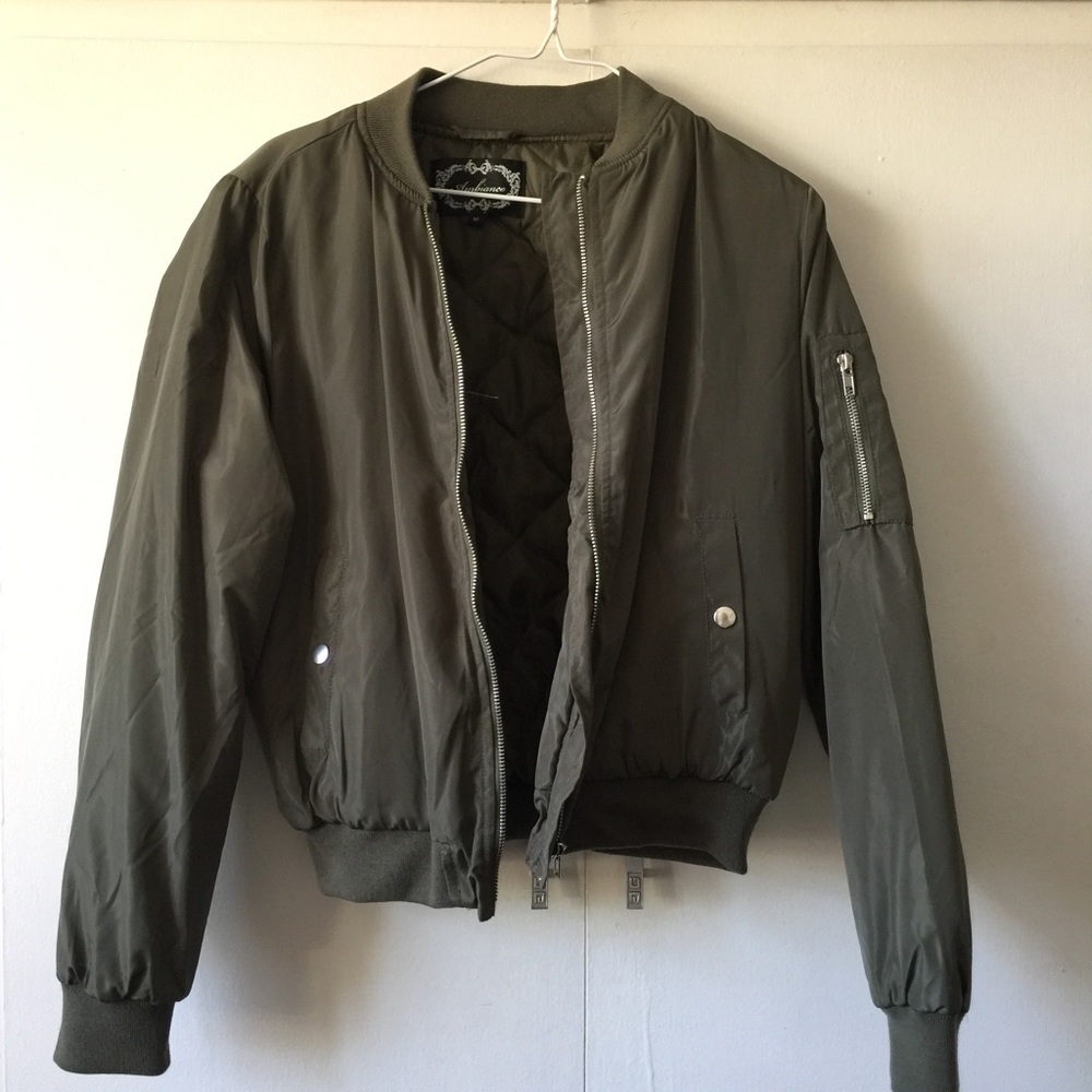 Olive green Forever 21 bomber jacket