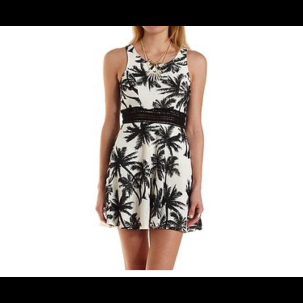 Beautiful Black & White Palm Tree Dress